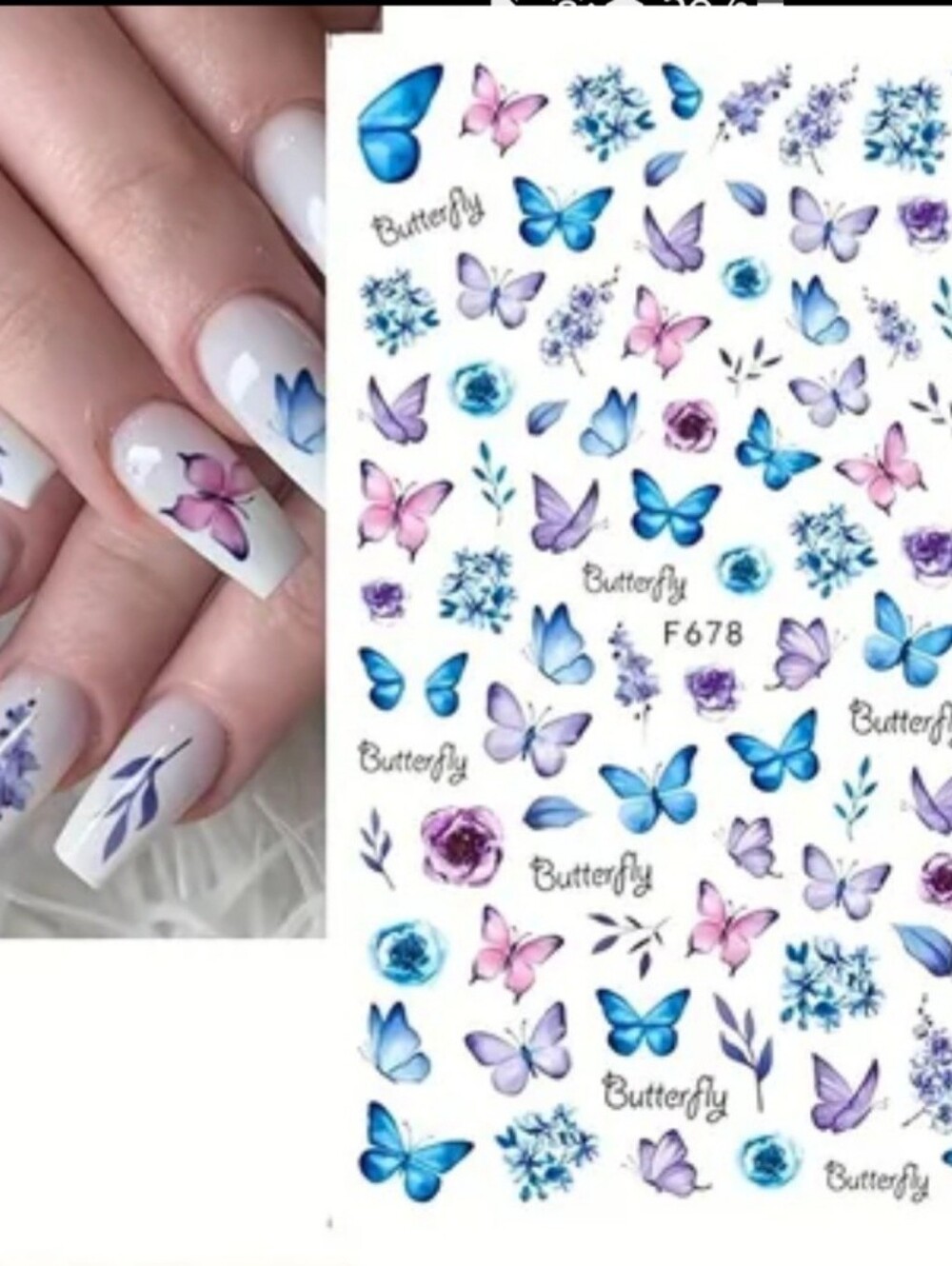 4 FOR $15  💕 Trendy Butterfly Nail Art Transfer Stickers Decals